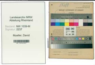 Entnazifizierung David Mueller , geb. 29.06.1904 (Maler)