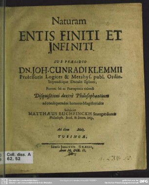 Naturam Entis Finiti Et Infiniti
