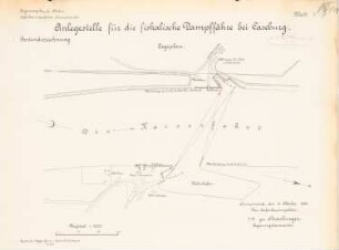 Anlegestelle für die fiskalische Dampffähre bei Kaseburg, Swinemünde: Lageplan 1:2000