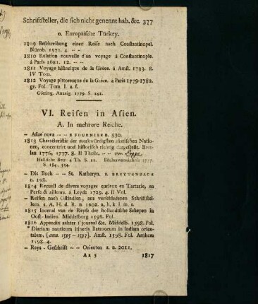 VI. Reisen in Asien.
