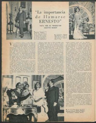 "La importancia de llamarse Ernesto" : Vista por su traductor Agustín Remón