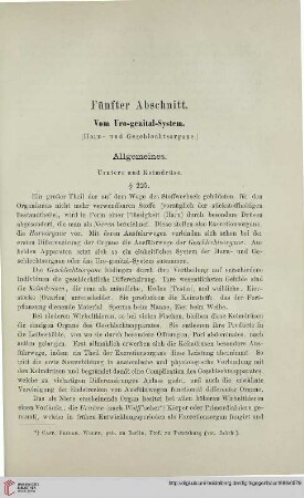 Fünfter Abschnitt : Vom Uro-genital-System (Harn- und Geschlechtsorgane)
