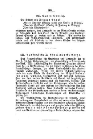 Auskunftstelle für Kinderfürsorge : [K. Nichtamtliches]