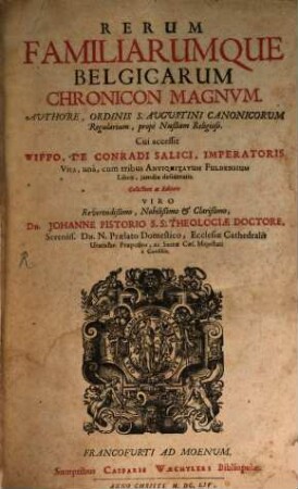 Rerum familiarumque Belgicarum Chronicon