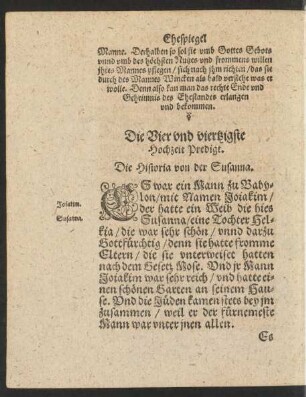 Die Vier und viertzigste Hochzeit Predigt.