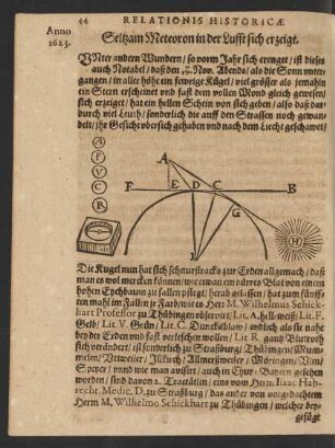 Seltzam Meteoron in der Lufft sich erzeigt.