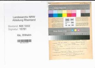 Entnazifizierung Wilhelm Ide , geb. 20.10.1900 (Polizeibeamter)