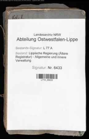Grenzregulierung zwischen dem Fürstentum Lippe und dem Königreich Hannover (sp. Provinz Hannover), Bd. 1