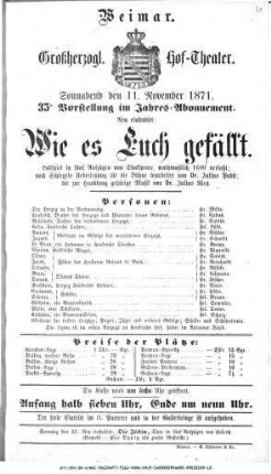 Wie es Euch gefällt