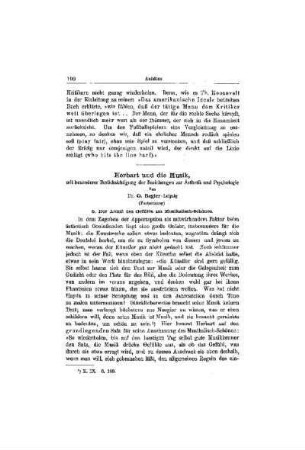 Herbart und die Musik, : mit besonderer Berücksichtigung der Beziehungen zur Ästhetik und Psychologie ; (Fortsetzung)