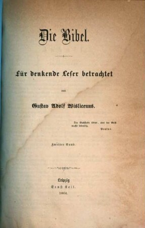 Die Bibel : für denkende Leser betrachtet, 2