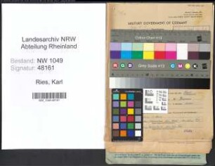 Entnazifizierung Karl Ries , geb. 26.07.1895 (Lehrer)