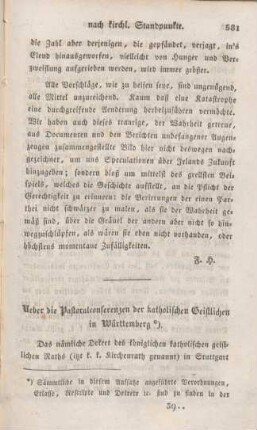 581-604 Ueber die Pastoralconferenzen der katholischen Geistlichen in Würrtemberg