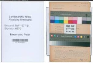 Entnazifizierung Peter Meermann , geb. 20.05.1896 (Kaufmann)