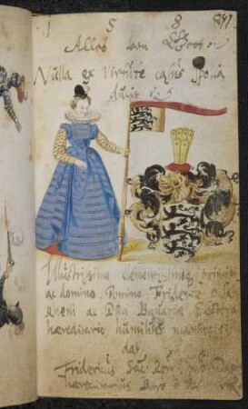 Freiher Freidrich Truchseß von Waldburg, Erbtruchseß (+1624), Eintrag 1588, Fahnenhalterin
