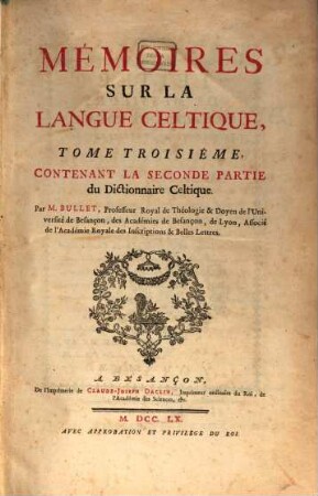 Mémoires sur la langue celtique, 3