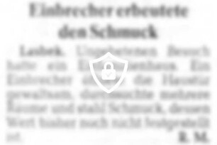 Einbrecher erbeutete [Name maskiert]