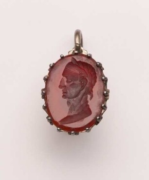 Intaglio mit männlichem Porträt mit Kranz (Julius Caesar?), 16./17. Jh.