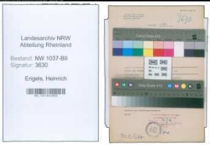 Entnazifizierung Heinrich Engels , geb. 22.06.1903 (Postschaffner)
