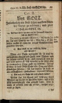 I.) Daß ein Gott sey.