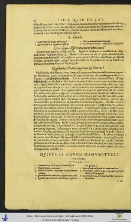 Titulus VI. Quibus ex Causis Manumittere non licet.