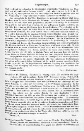 437-438, Vinzens. Bureaukraten und Lords. Eine Rundschau über Klassen-, Sonder- und Musterrichter. 1908