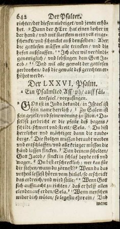 Der LXXVI. Psalm. - Der C. Psalm.