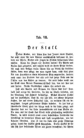 Tab. VII: Der Stall