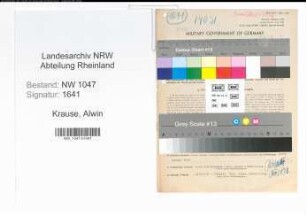 Entnazifizierung Alwin Krause , geb. 20.10.1902 (Zollsekretaer)