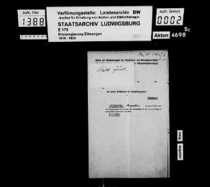Kriegswohlfahrtspflege, Abrechnungen des Oberamts Mergentheim