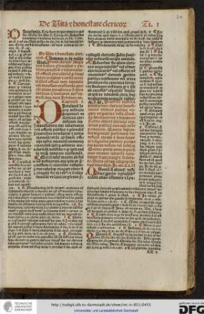 De vita et honestate clericorum.