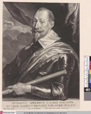 Gustavus Adolphus Rex [Porträt des Königs Gustav Adolph von Schweden; Gustavus Adolphus; Portret van Gustaaf II Adolf, koning van Zweden]