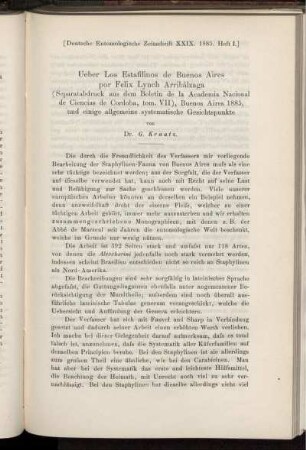 Ueber Los Estafilinos de Bueno Aires por Felix Lynch Arribálzaga