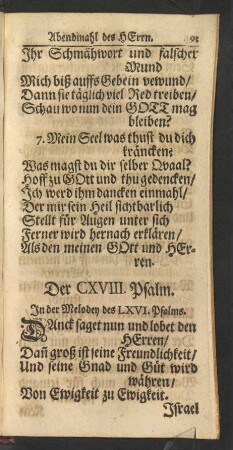 Der CXVIII. Psalm.