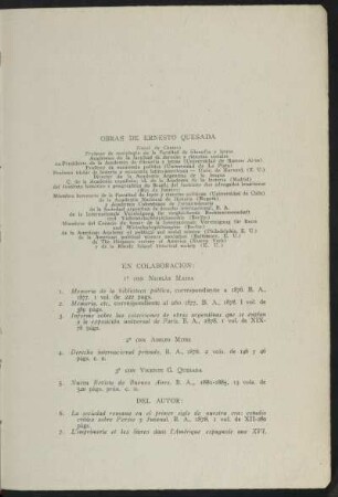 Obras de Ernesto Quesada