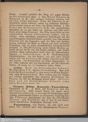 Coupon Böhm. Kamnitz-Tannenberg