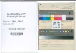 Entnazifizierung Heinrich Pantring , geb. 05.12.1901 (Angestellter)
