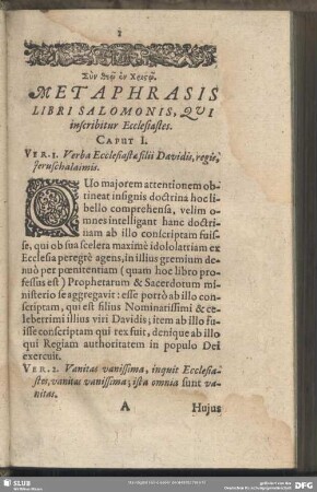 Metaphrasis Libri Ecclesiastae