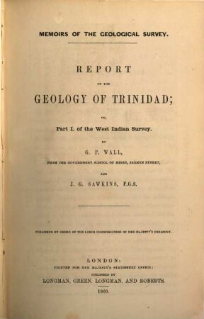 Memoirs of the Geological Survey of Great Britain, and of the Museum of Practical Geology in London, [23.] 1860