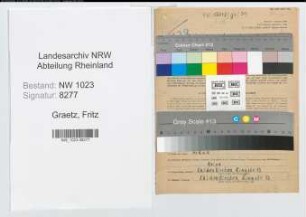 Entnazifizierung Fritz Graetz , geb. 15.04.1910 (Arbeiter)