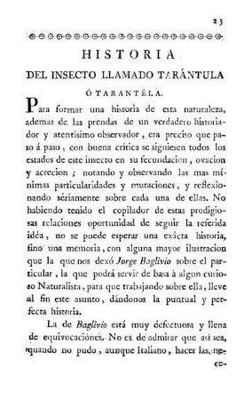HISTORIA DEL INSECTO LLAMADO TARÁNTULA Ó TARANTÉLA.