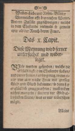 Das X. Capit. Diese Meynung wird ferner untersuchet und widerleget