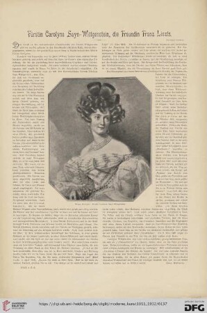 26: Fürstin Carolyne Sayn-Wittgenstein, die Freundin Franz Liszts