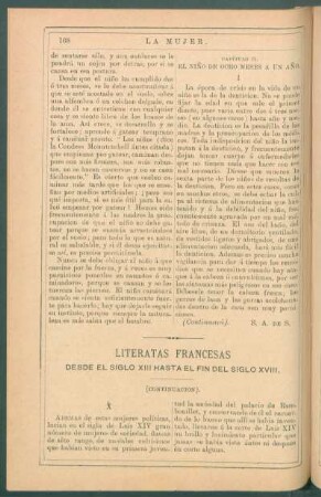 Literatas francesas desde el siglo XIII hasta el fin del siglo XVIII. (Continuación).