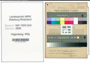 Entnazifizierung Willy Hegenberg , geb. 04.04.1908 (Maler)