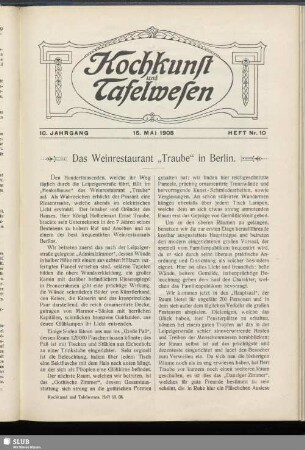 Heft Nr. 10, 15. Mai 1908