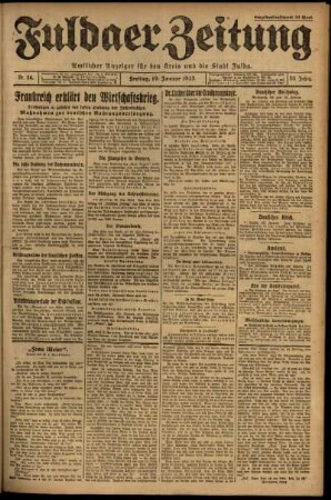 Ausgabe vom Freitag, den 19. Januar 1923.