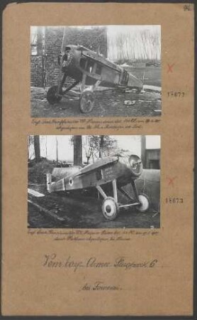 Englischer "Spad"-Einsitzer,"Hispano Suissa"-Motor 120 PS von Leutnant Freiherr v. RICHTHOFEN südwestlich Izel abgeschossen