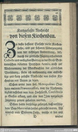 Kurtzgefaßte Nachricht von diesem Kirchenbau