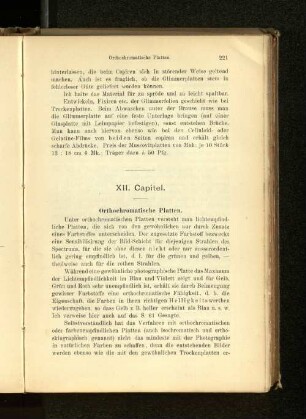 XII. Capitel. Orthochromatische Platten.